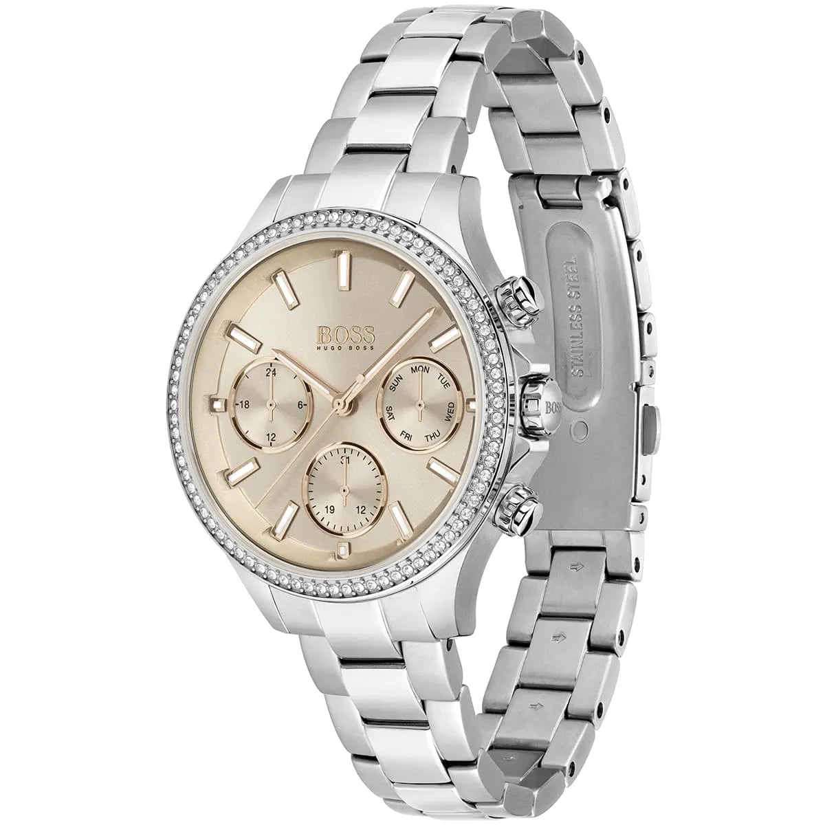 HUGO BOSS HERA, SILVER CHRONOGRAPH LADIES WATCH - 1502565