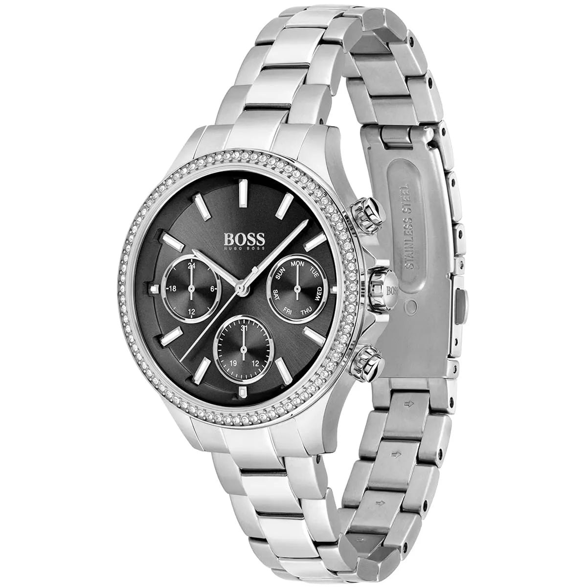 HUGO BOSS HERA, SILVER CHRONOGRAPH LADIES WATCH - 1502593