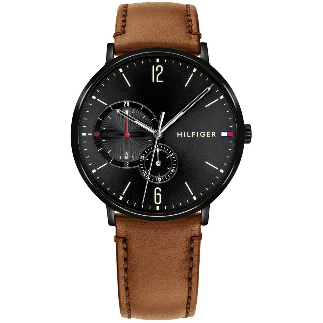 TOMMY HILFIGER MENS BROOKLYN BROWN LEATHER QUARTZ WATCH - 1791510