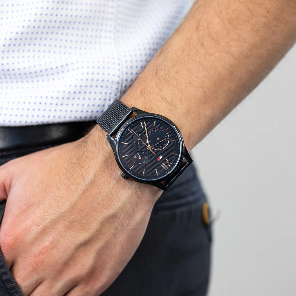 Tommy Hilfiger Damon, Black Dial Men's Multifunction Watch – 1791420