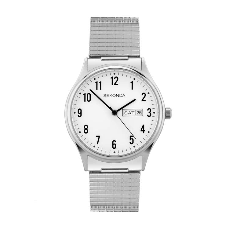 SEKONDA E-READER WHT DIAL SS EXPANDER 42MM SK30122