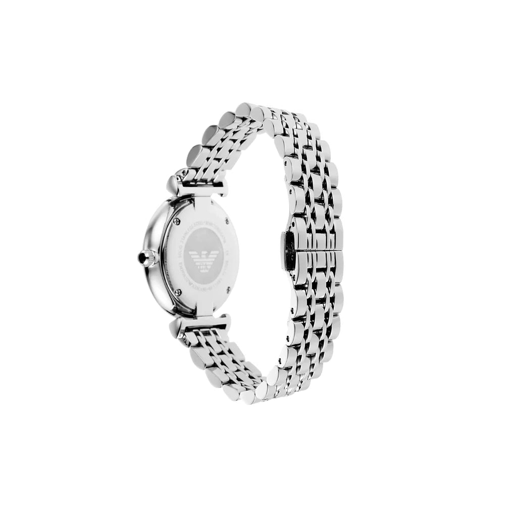 EMPORIO ARMANI LADIES BLUE DIAL SILVER S/STEEL