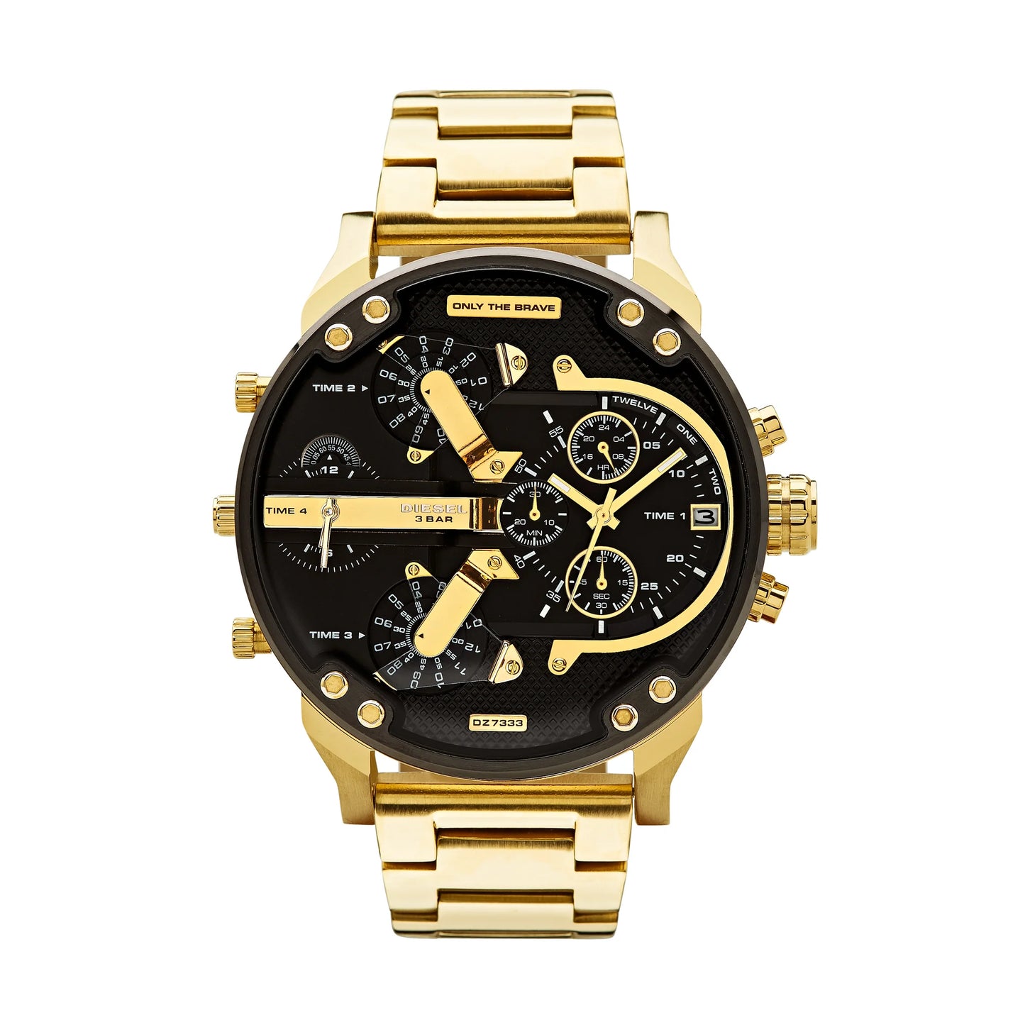 DIESEL BIG DADDY WATCH YELLOW LG RD BLK GOL BR DZ7333