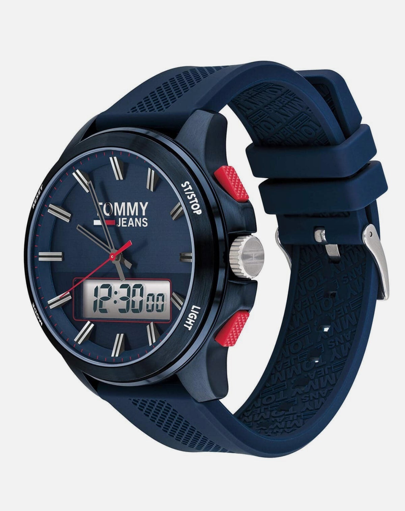 TOMMY HILFIGER TOMMY JEANS, BLUE DIAL BLUE SILICONE STRAP MEN'S ANALOG-DIGITAL WATCH – 1791761