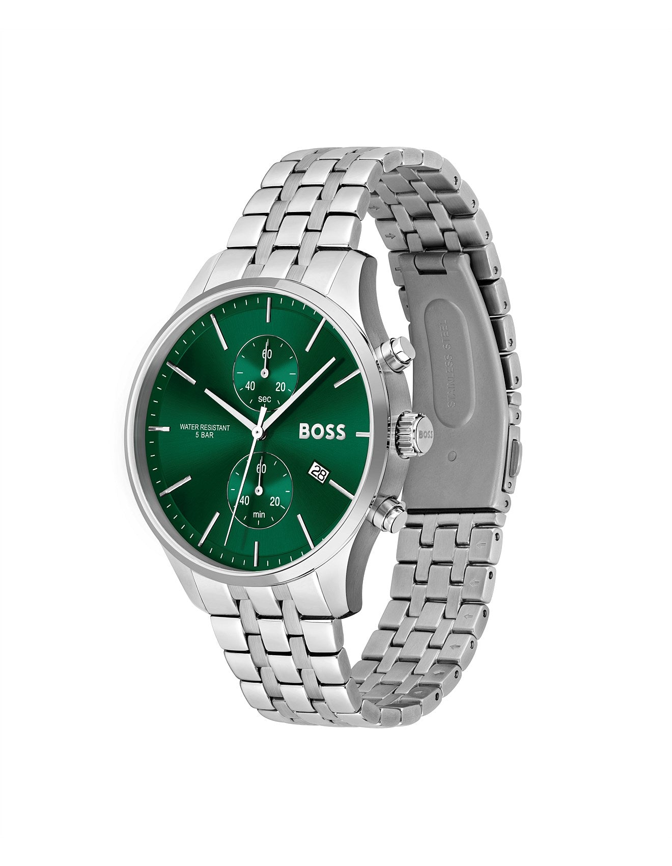 Emporio Armani GREEN Chronograph DIAL W SILVER Stainless Steel Watch
