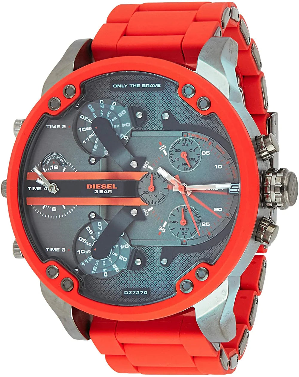 MR. DADDY 2.0 GUNMETAL DIAL QUARTZ MEN'S WATCH RED DZ7370