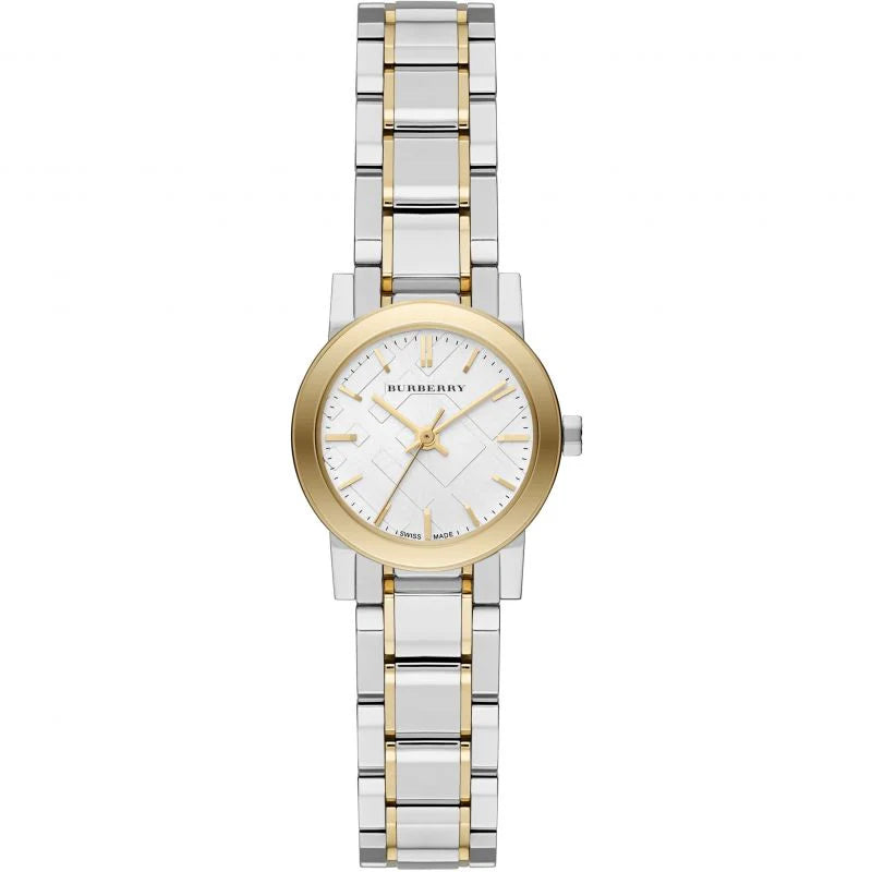 Burberry Ladies Two-Tone Silver/Gold Watch With Textured Face