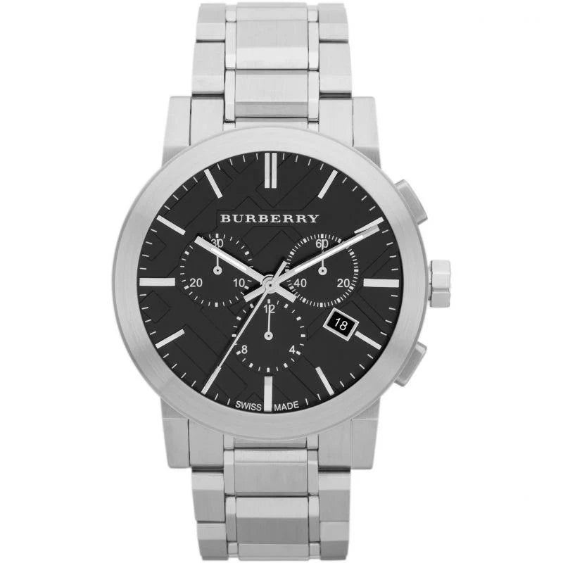 BURBERRY THE CITY, BLACK DIAL CHRONOGRAPH MEN'S WATCH – BU9351