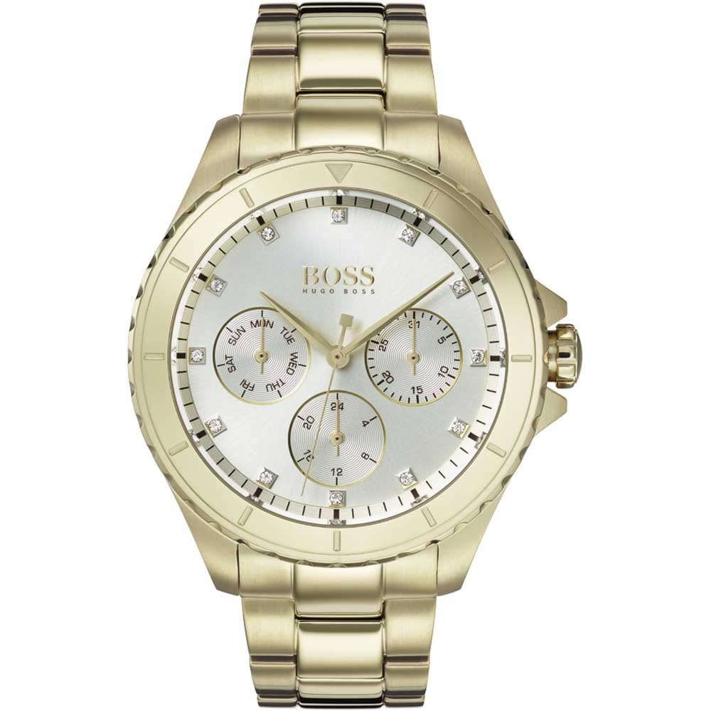 HUGO BOSS PREMIERE, GOLD CHRONOGRAPH LADIES WATCH - 1502445