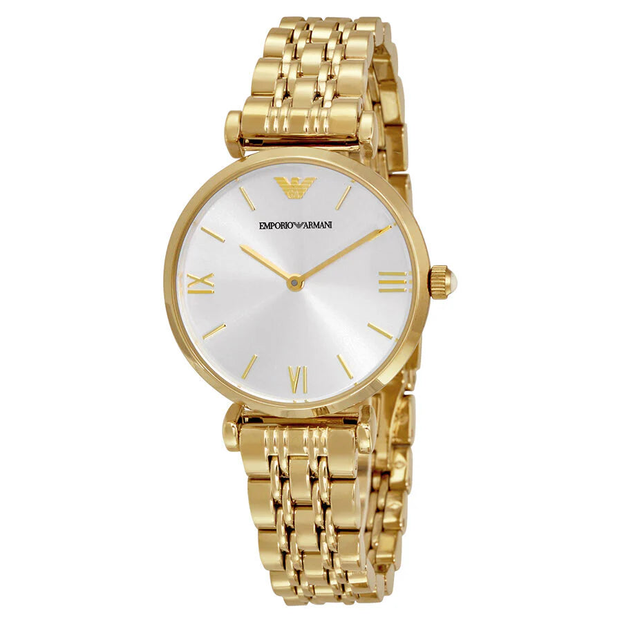 Emporio Armani Gianni T-Bar, Gold Dress Ladies Watch – AR1877