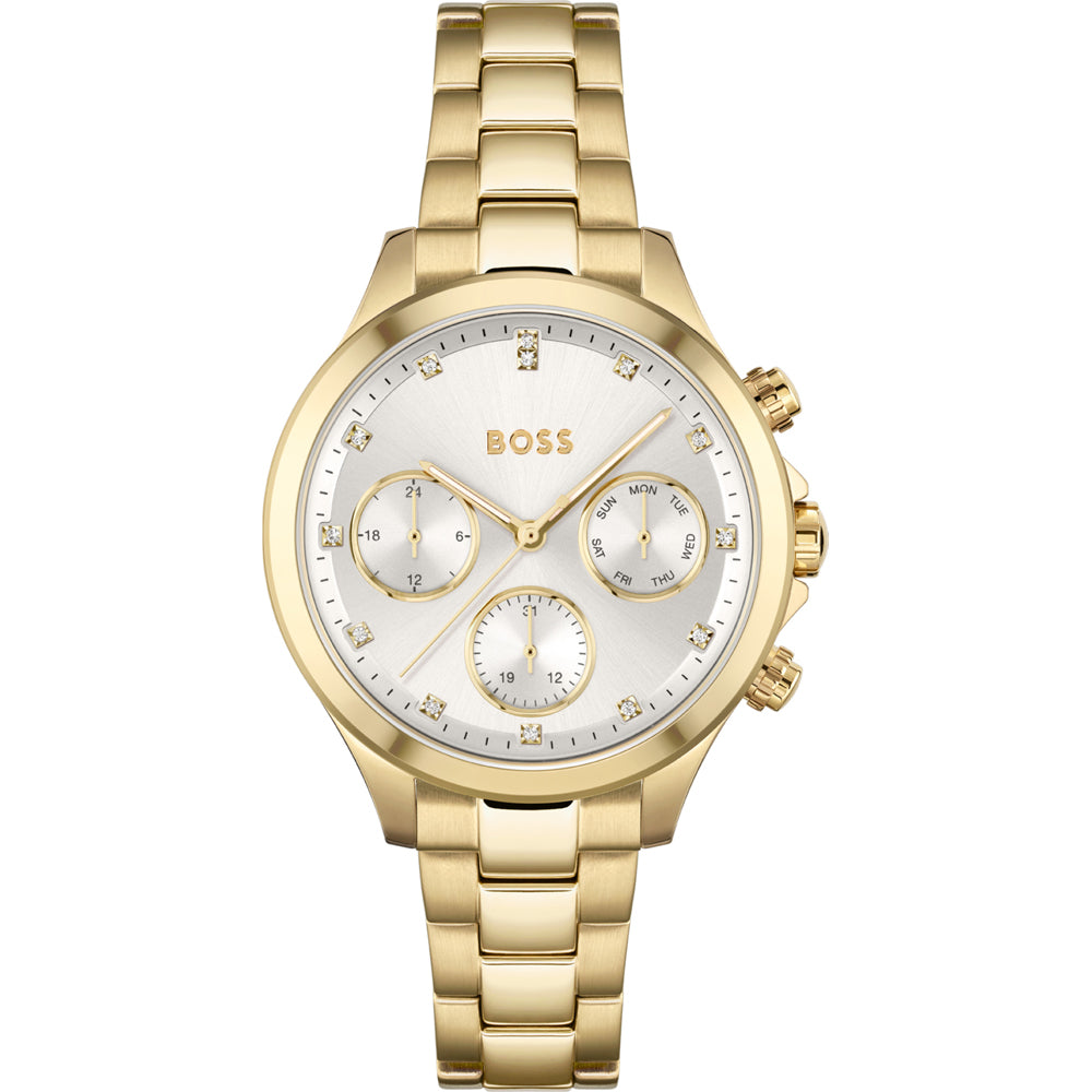 HUGO BOSS FLAWLESS, SILVER CHRONOGRAPH LADIES WATCH - 1502625