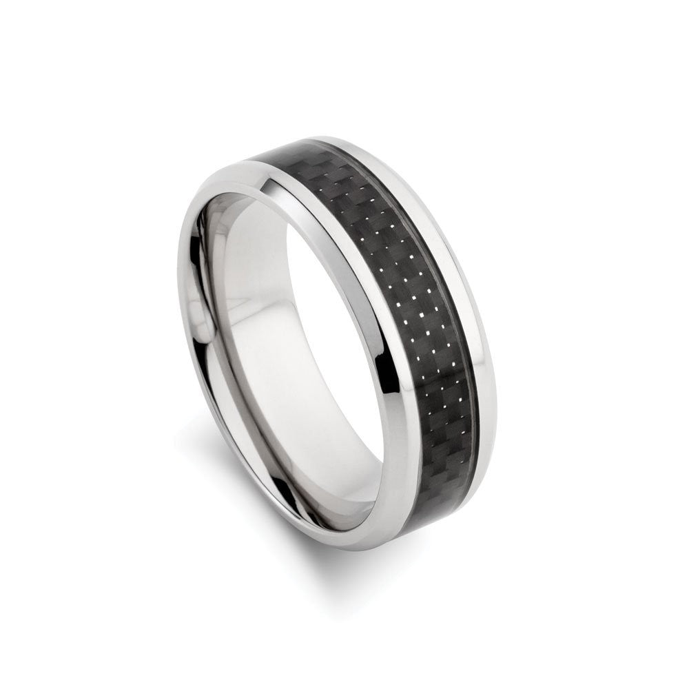 Nero Steel Mens Ring
