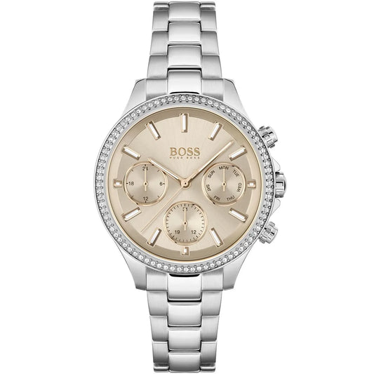 HUGO BOSS HERA, SILVER CHRONOGRAPH LADIES WATCH - 1502565