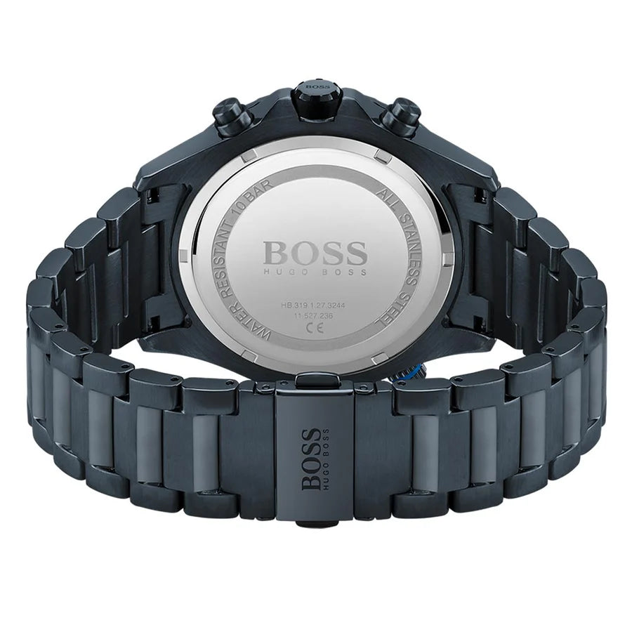Hugo Boss Globetrotter, Blue PVD Chronograph Men's Watch – 1513824