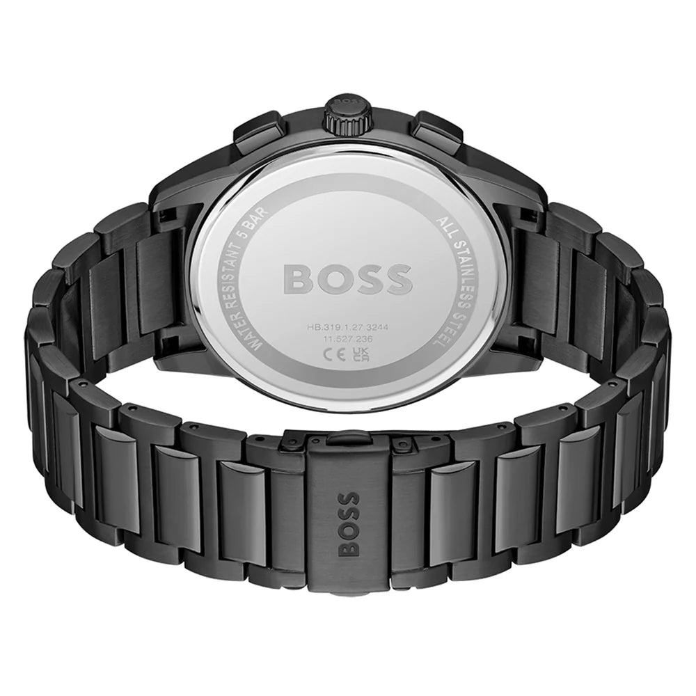 Hugo Boss ‘Dapper’ Grey Steel Black Dial Chronograph Men’s Watch – 1513929
