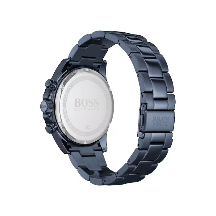 HUGO BOSS HERO IONIC PLATED BLUE STEEL MEN'S CHRONOGRAPH WATCH - 1513758