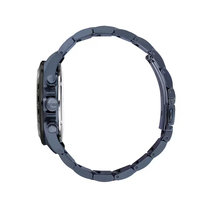 HUGO BOSS HERO IONIC PLATED BLUE STEEL MEN'S CHRONOGRAPH WATCH - 1513758