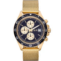 JAG MEN CURL BLK/BLK DIAL W GOLD MESH BAND J2840A