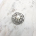 SWIRL STONE/PEARL BROOCH