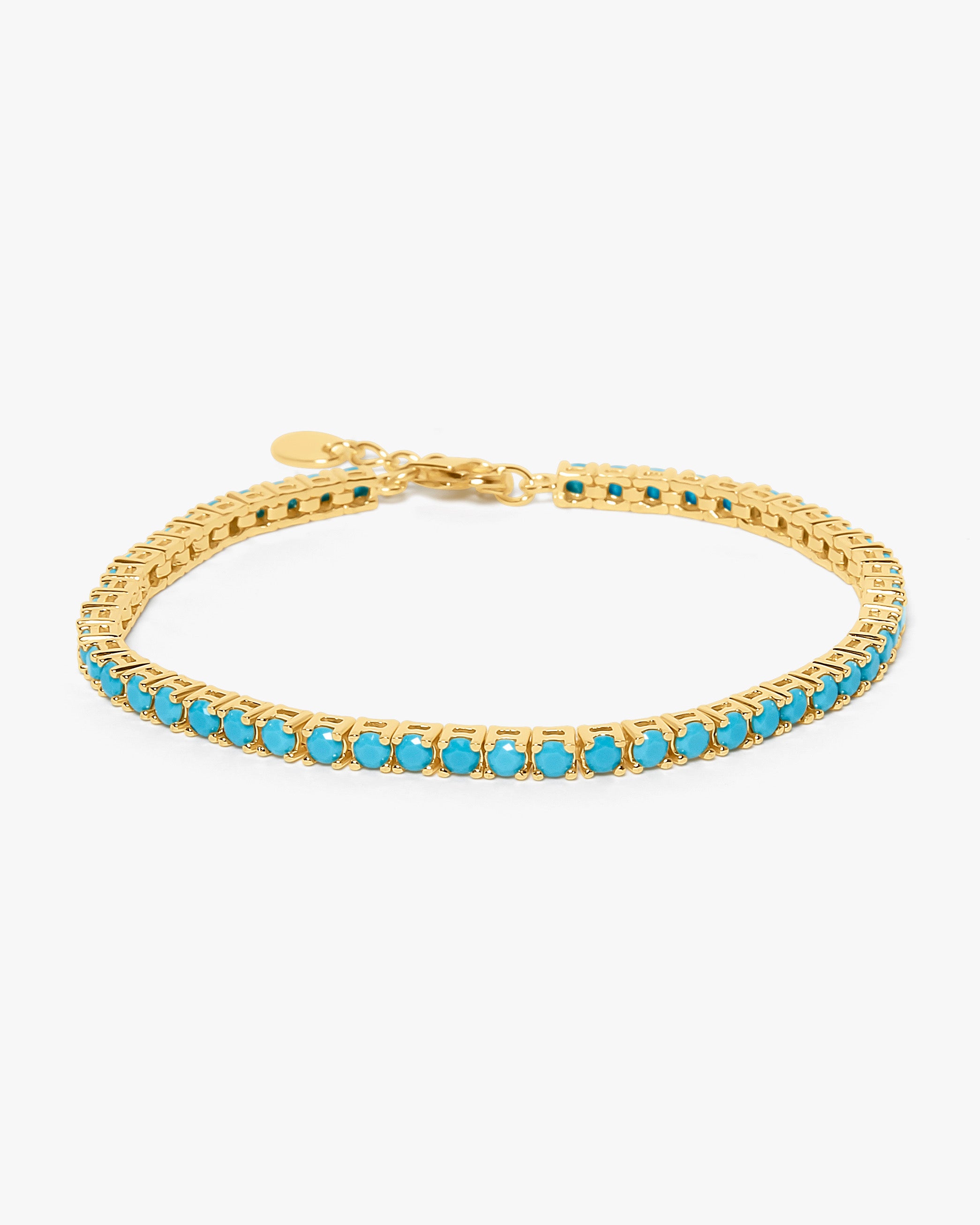 925 S/S GP 2MM TURQUOISE TENNIS BRACELET