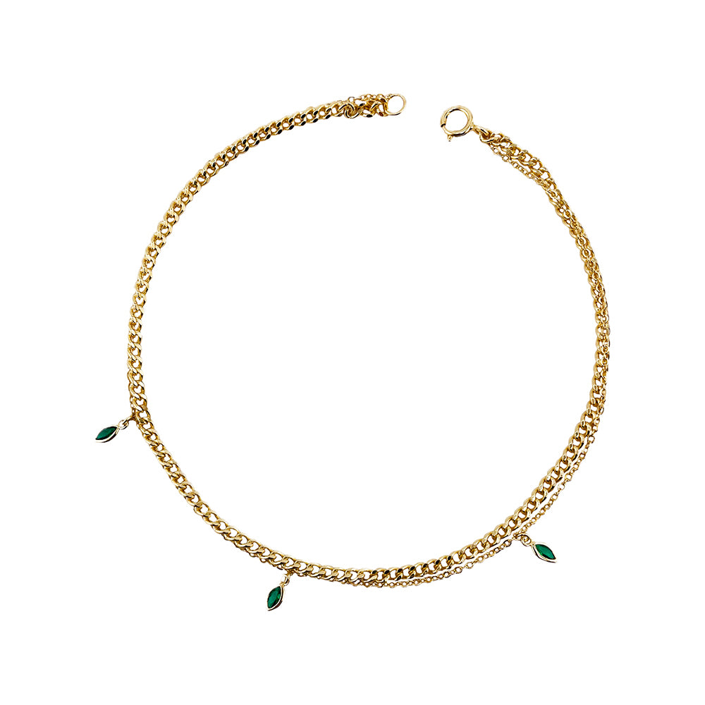 Marissa Anklet Emerald