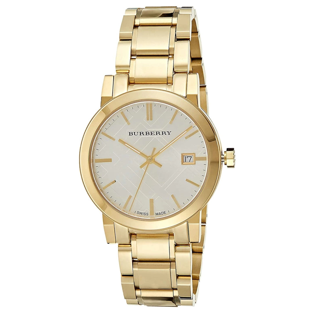 Burberry The City, Gold Dress Unisex Watch – BU9003
