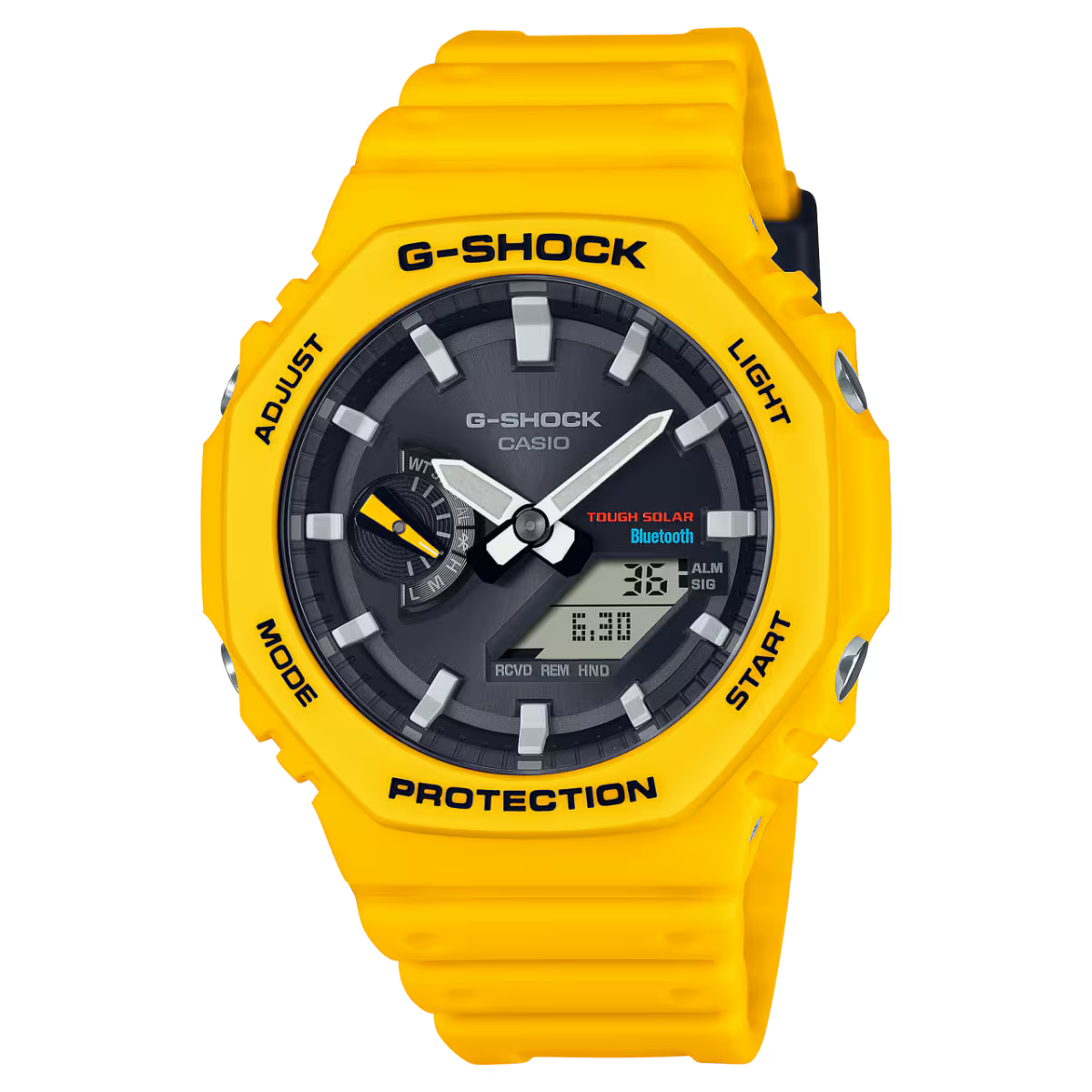 G SHOCK DUO BLUETOOTH YELLOW RESIN BAND GA-B2100C-9A
