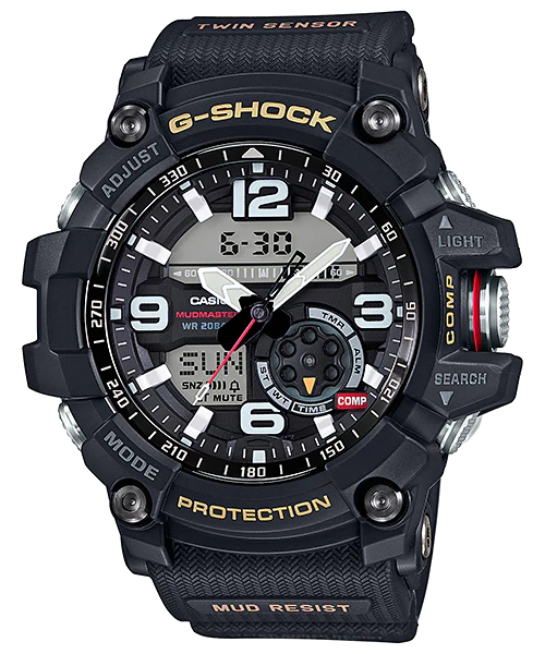 GG1000-1A GSHOCK MUDMASTER TWIN SENS BLK RESIN BAND