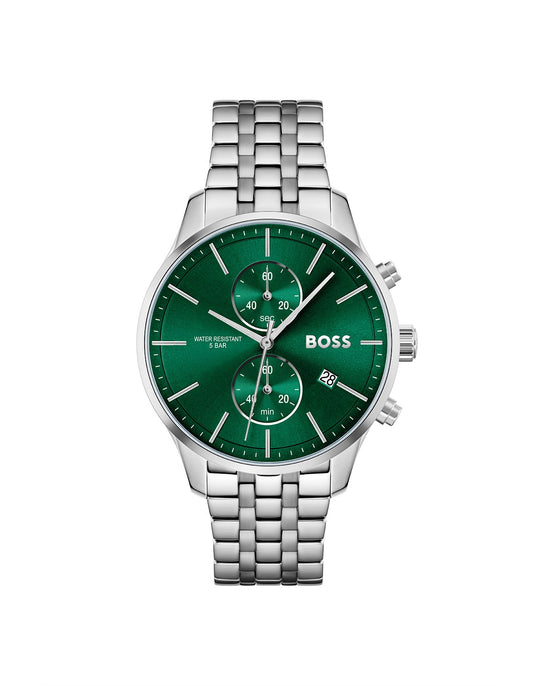 Emporio Armani GREEN Chronograph DIAL W SILVER Stainless Steel Watch