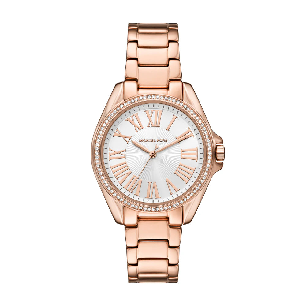 MICHAEL KORS Kaycie Pavé Rose Gold-Tone Watch MK4853