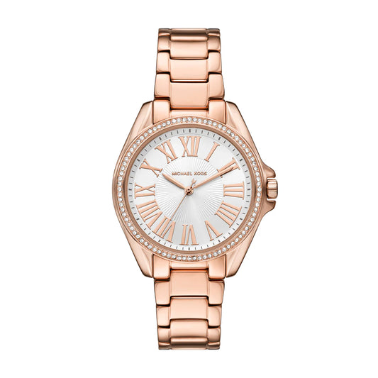 MICHAEL KORS Kaycie Pavé Rose Gold-Tone Watch MK4853