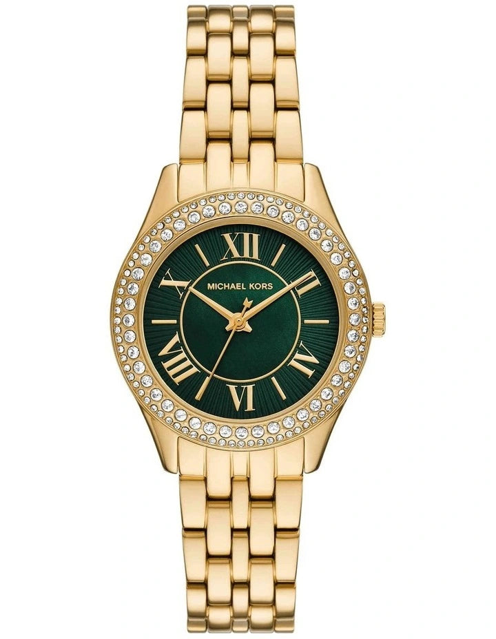 Michael Kors Mini Harlowe Pavé Gold-Tone Watch MK4870