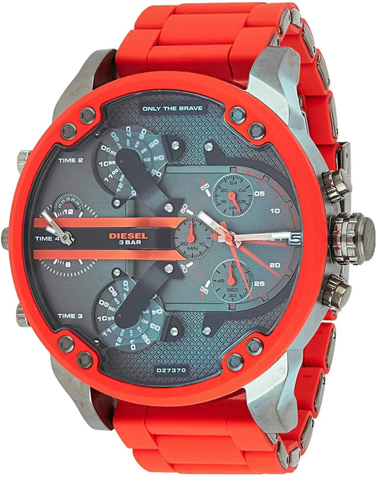 MR. DADDY 2.0 GUNMETAL DIAL QUARTZ MEN'S WATCH RED DZ7370