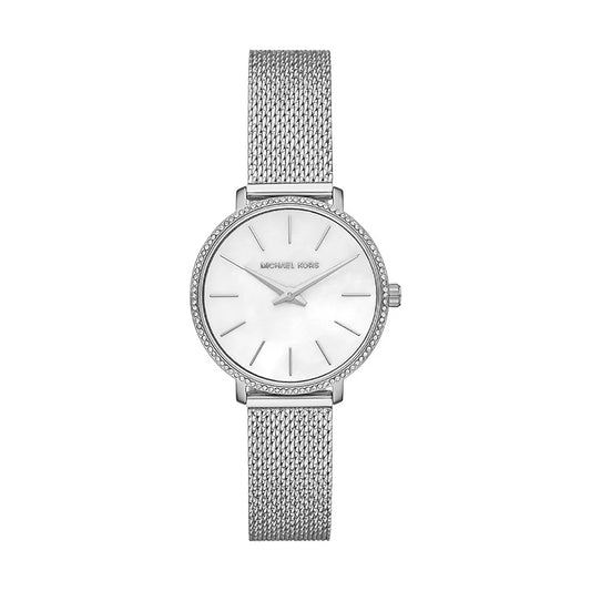 MICHAEL KORS 'MINI PYPER' CRYSTAL MESH STRAP WATCH MK4618
