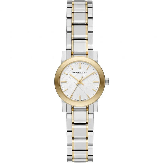 Burberry Ladies Two-Tone Silver/Gold Watch With Textured Face