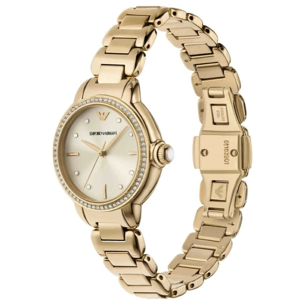 EMPORIO ARMANI LADIES YELLOW GOLD S/STEEL