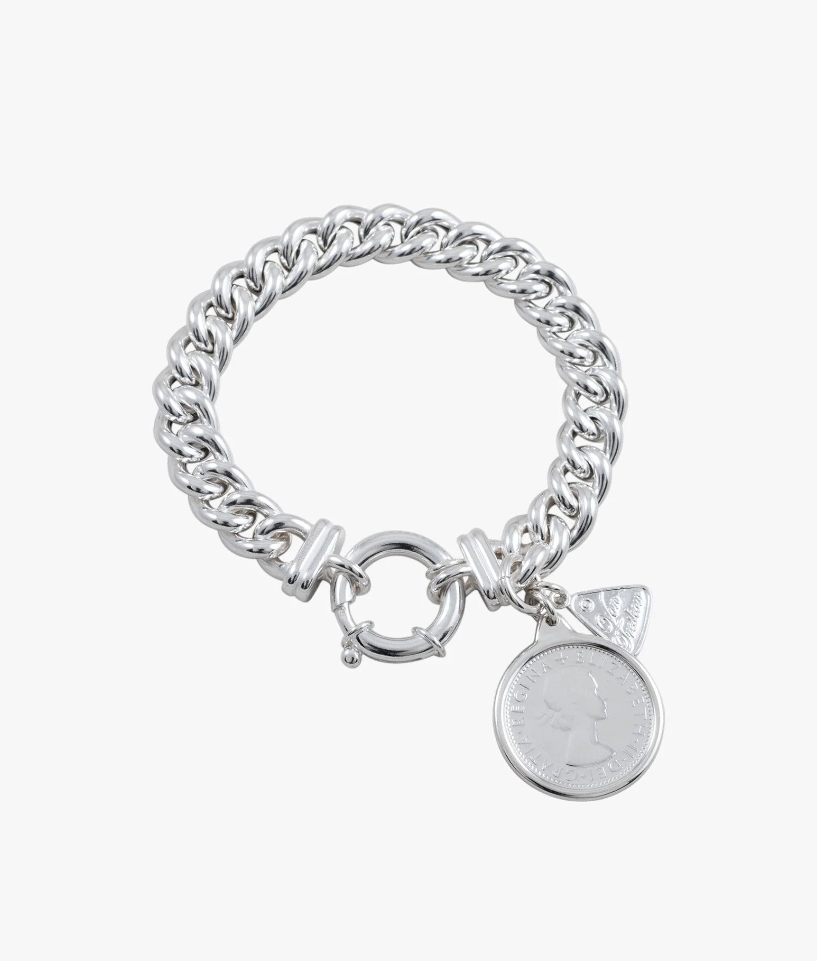 SILVER SMALL MAMA BOLT BRACELET WITH SHILLING VTB339