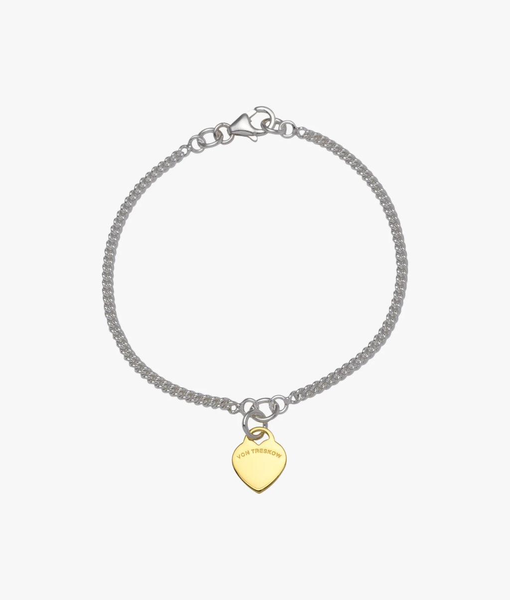 VT CURB BRACELET WITH VT FLAT HEART
