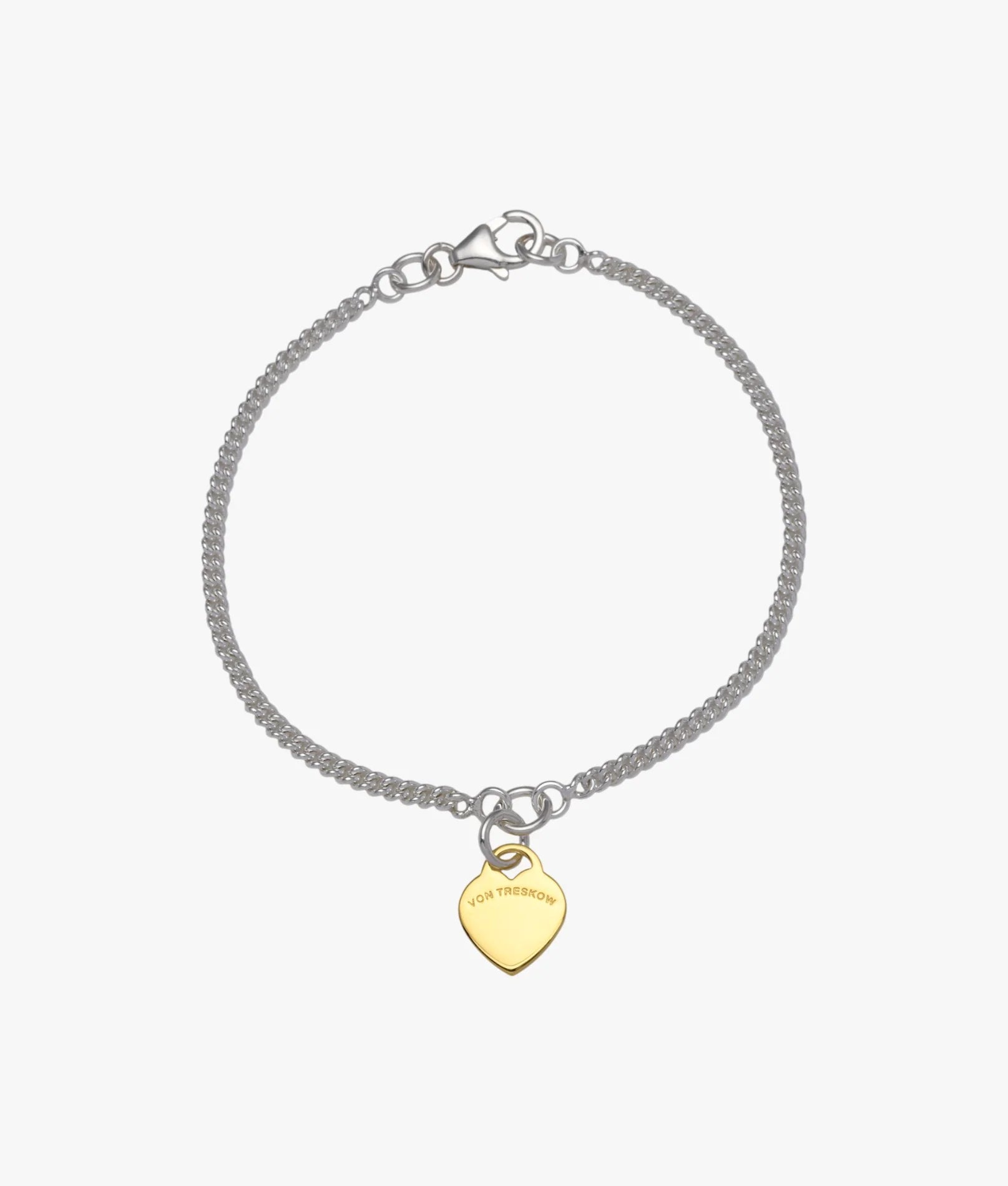 VT CURB BRACELET WITH VT FLAT HEART