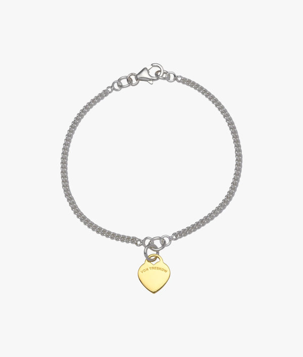 VT CURB BRACELET WITH VT FLAT HEART
