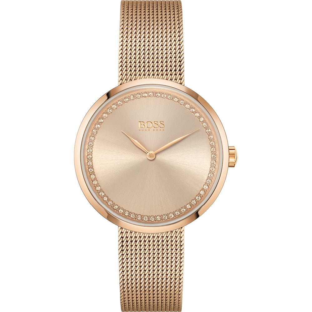 Hugo Boss Praise, Rose Gold Mesh Ladies Watch – 1502548