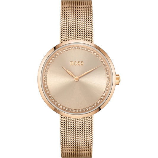 Hugo Boss Praise, Rose Gold Mesh Ladies Watch – 1502548