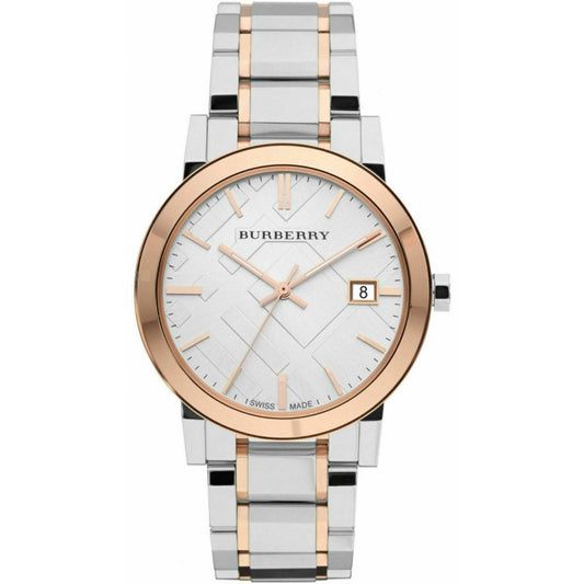 BURBERRY THE CITY, SILVER DIAL TWO-TONE UNISEX WATCH – BU9006