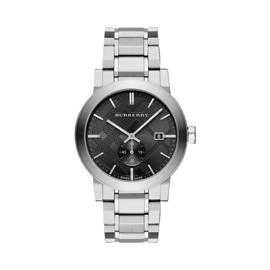 Burberry The City, Black Dial Stainless Steel Men’s Watch – BU9901