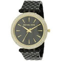 MICHAEL KORS LADIES DARCI CRYSTAL GOLD DIAL BLACK WATCH