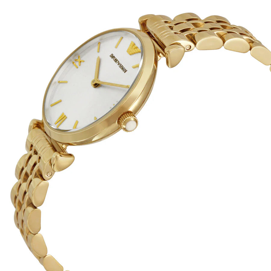 Emporio Armani Gianni T-Bar, Gold Dress Ladies Watch – AR1877