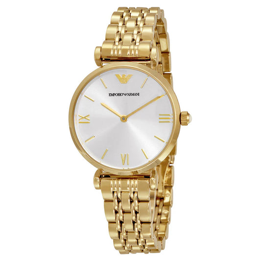Emporio Armani Gianni T-Bar, Gold Dress Ladies Watch – AR1877
