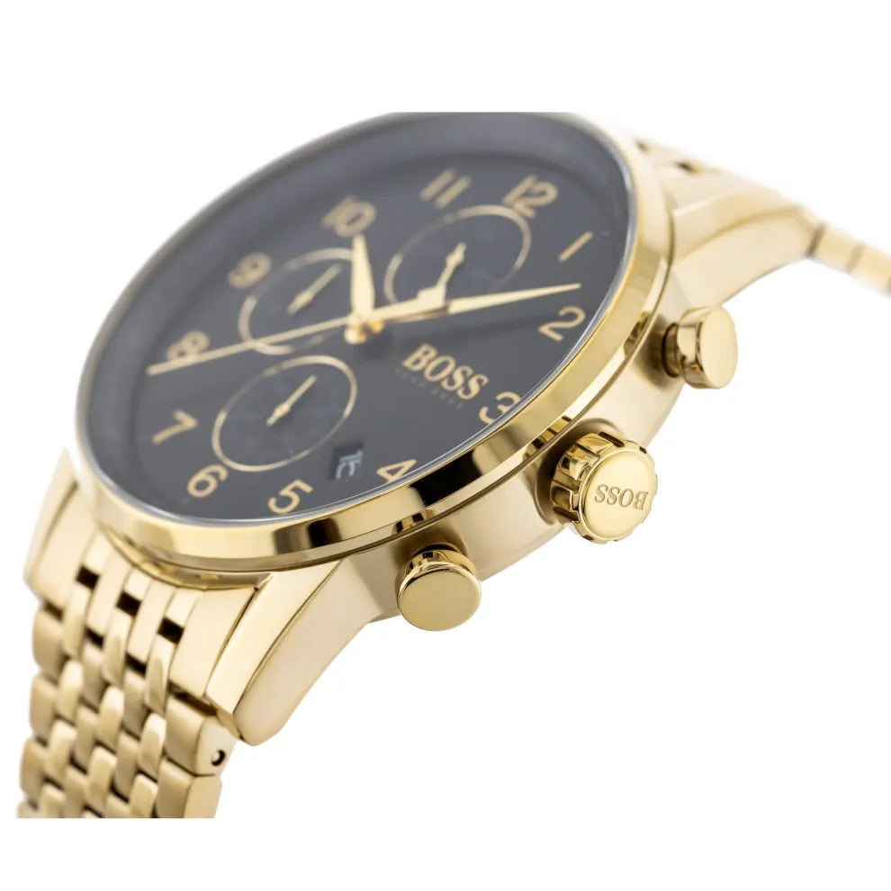 Hugo Boss Navigator, Gold-Tone Chronograph Men's Watch – 1513531