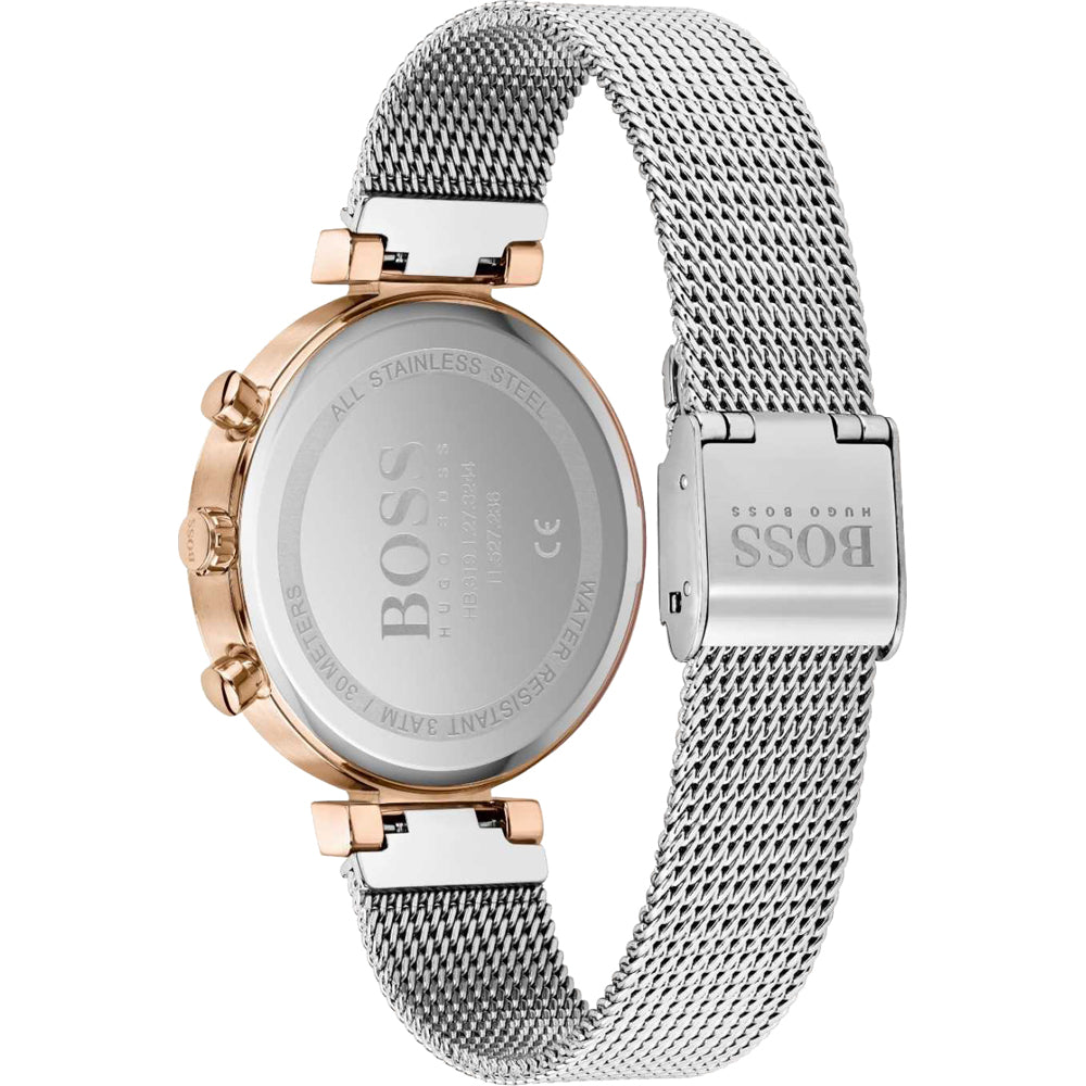 HUGO BOSS FLAWLESS, 2 TONE ROSE/SILVER CHRONOGRAPH LADIES WATCH - 1502551