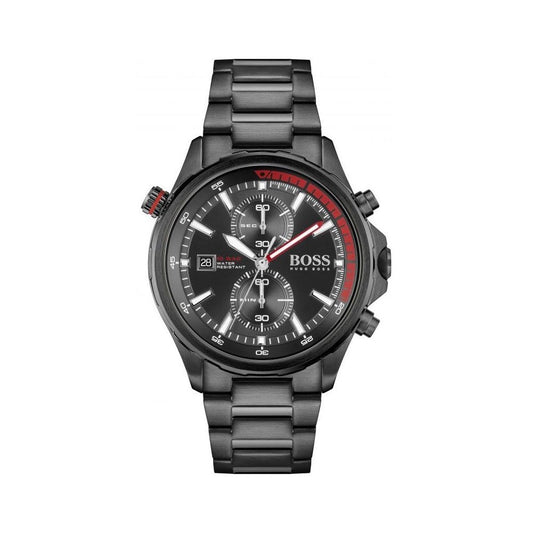 HUGO BOSS GLOBETROTTER, BLACK CHRONOGRAPH MENS WATCH - 1513825